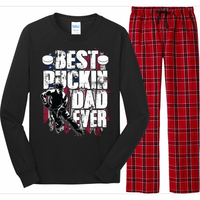 Cool Best Puckin Dad Ever Hockey Dad Long Sleeve Pajama Set