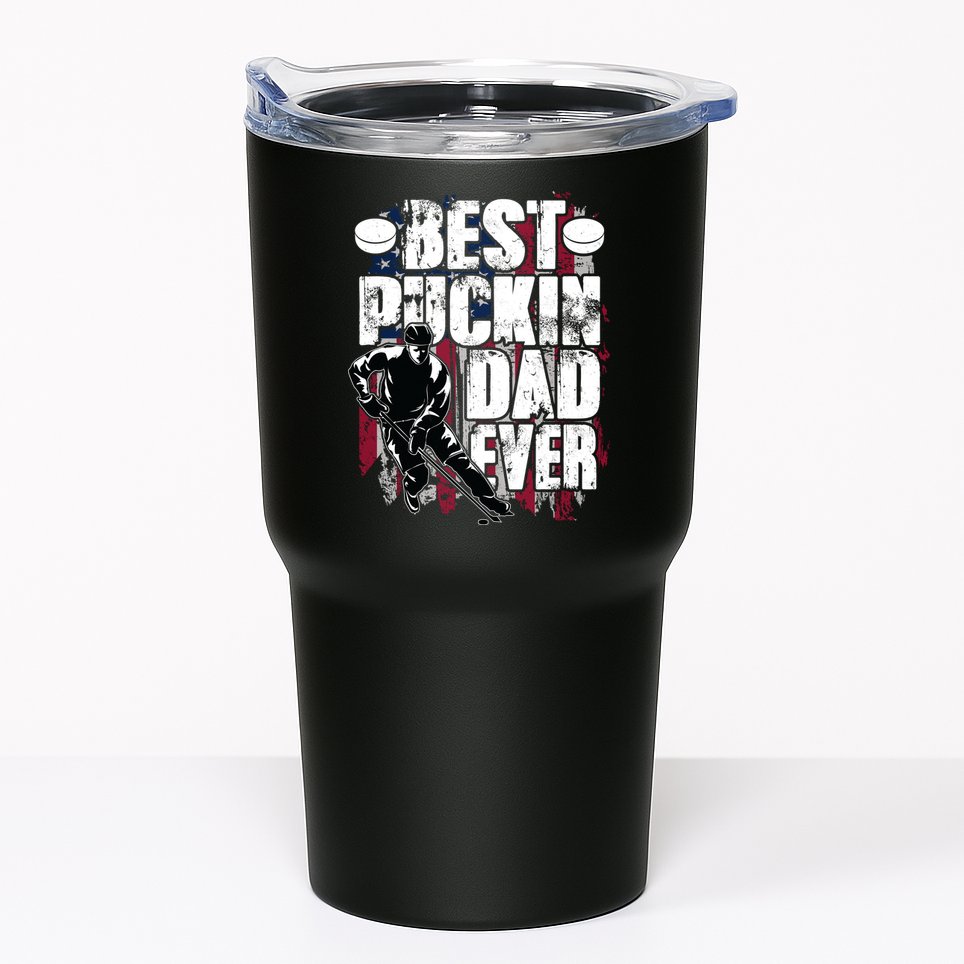 Cool Best Puckin Dad Ever Hockey Dad Tumbler