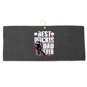 Cool Best Puckin Dad Ever Hockey Dad Large Microfiber Waffle Golf Towel