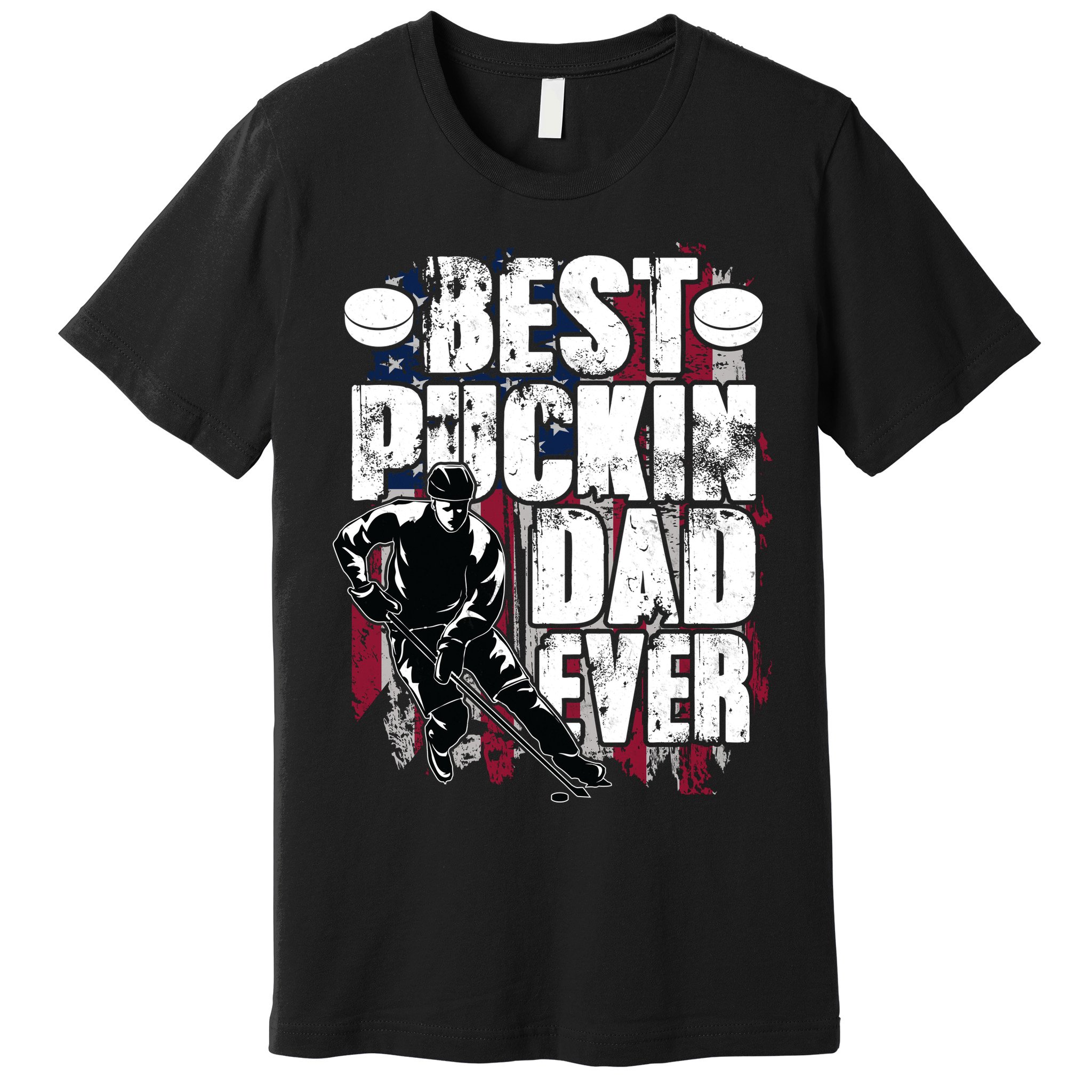 Cool Best Puckin Dad Ever Hockey Dad Premium T-Shirt