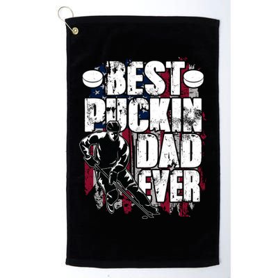 Cool Best Puckin Dad Ever Hockey Dad Golf Towel