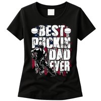 Cool Best Puckin Dad Ever Hockey Dad Womens T-Shirt