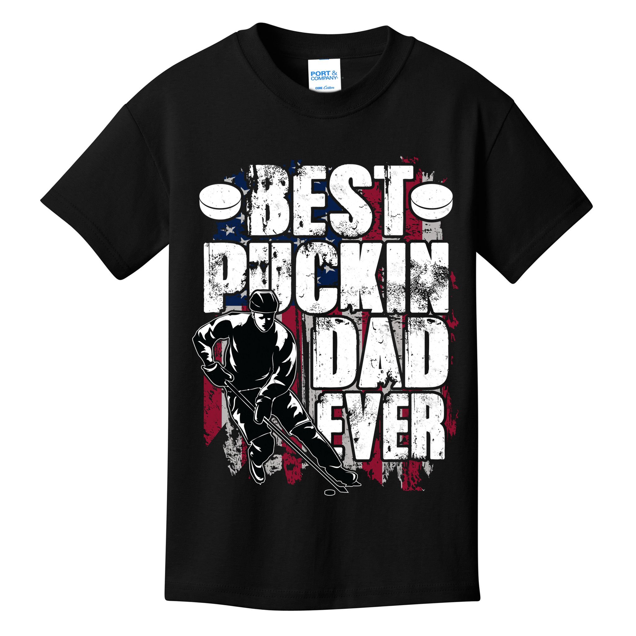 Cool Best Puckin Dad Ever Hockey Dad Kids T-Shirt