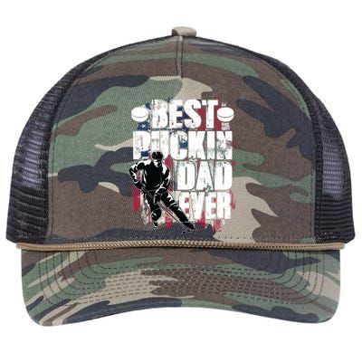 Cool Best Puckin Dad Ever Hockey Dad Retro Rope Trucker Hat Cap