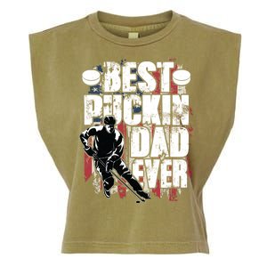 Cool Best Puckin Dad Ever Hockey Dad Garment-Dyed Women's Muscle Tee