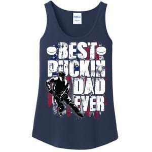 Cool Best Puckin Dad Ever Hockey Dad Ladies Essential Tank