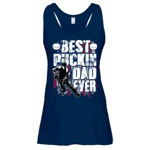 Cool Best Puckin Dad Ever Hockey Dad Ladies Essential Flowy Tank