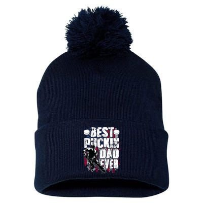 Cool Best Puckin Dad Ever Hockey Dad Pom Pom 12in Knit Beanie