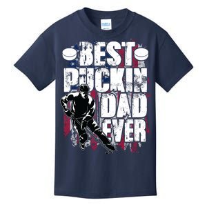 Cool Best Puckin Dad Ever Hockey Dad Kids T-Shirt