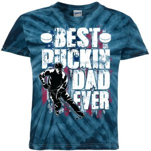 Cool Best Puckin Dad Ever Hockey Dad Kids Tie-Dye T-Shirt