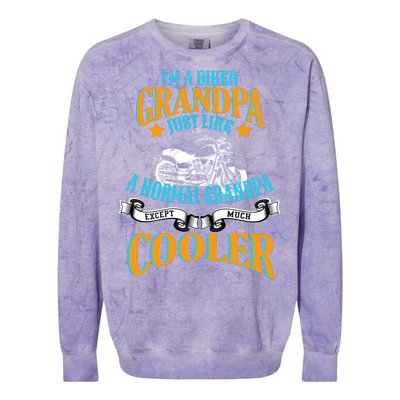 Cool Biker Grandpa Colorblast Crewneck Sweatshirt