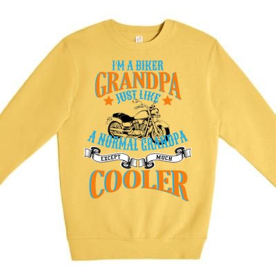 Cool Biker Grandpa Premium Crewneck Sweatshirt