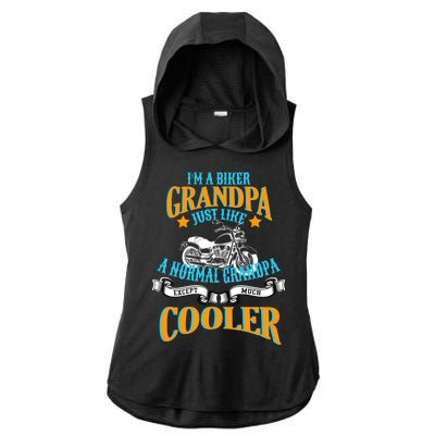 Cool Biker Grandpa Ladies PosiCharge Tri-Blend Wicking Draft Hoodie Tank