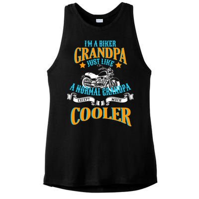 Cool Biker Grandpa Ladies PosiCharge Tri-Blend Wicking Tank