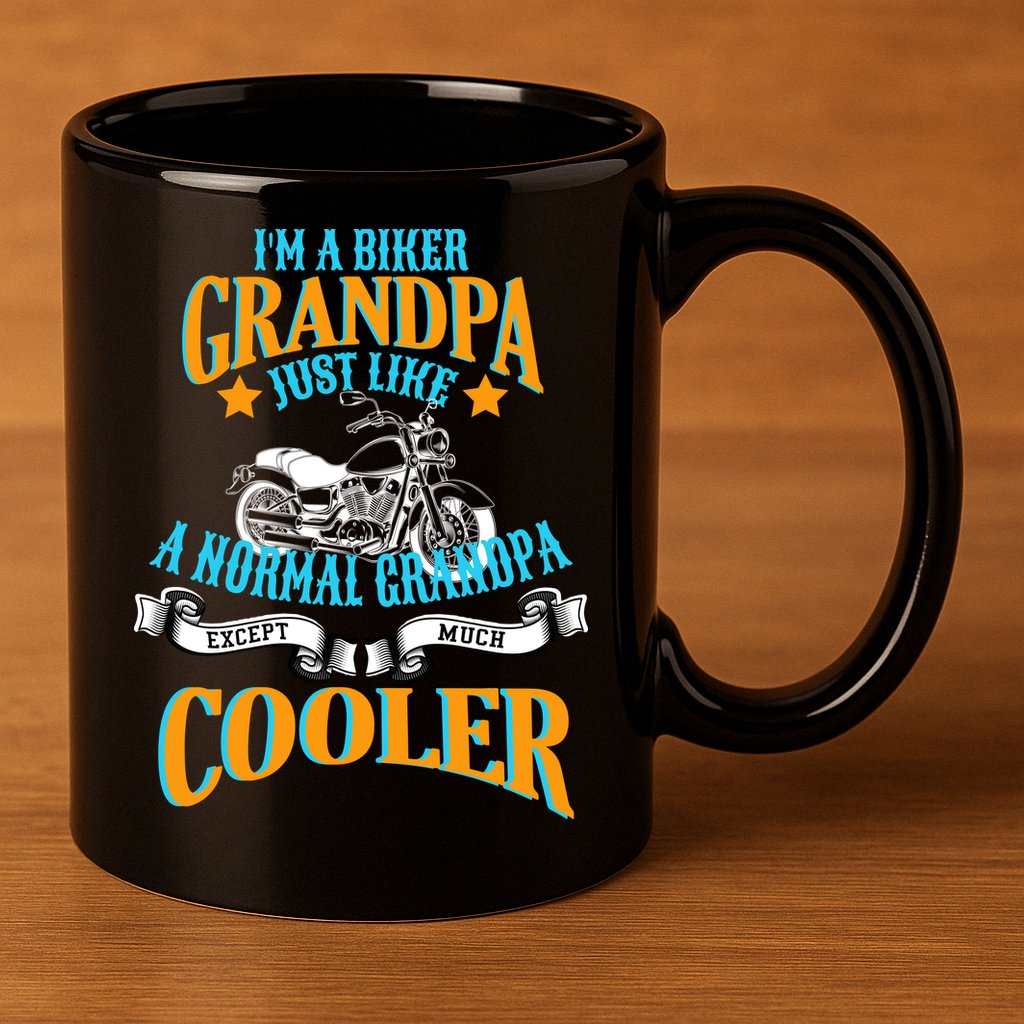 Cool Biker Grandpa 11oz C Handle Ceramic Mug