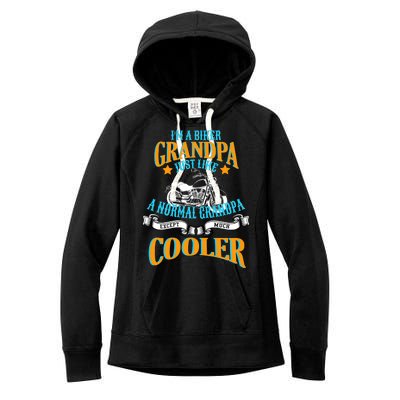 Cool Biker Grandpa Women's Fleece Hoodie