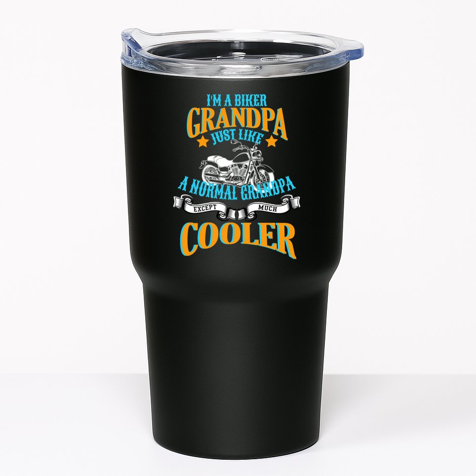 Cool Biker Grandpa Tumbler
