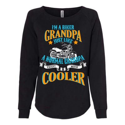 Cool Biker Grandpa Womens California Wash Sweatshirt