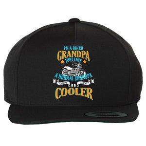 Cool Biker Grandpa Wool Snapback Cap