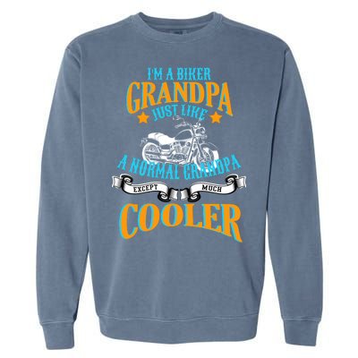 Cool Biker Grandpa Garment-Dyed Sweatshirt