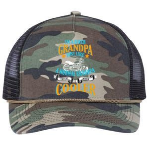 Cool Biker Grandpa Retro Rope Trucker Hat Cap