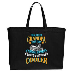 Cool Biker Grandpa Cotton Canvas Jumbo Tote