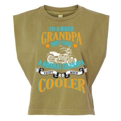 Cool Biker Grandpa Garment-Dyed Women's Muscle Tee