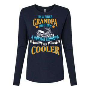 Cool Biker Grandpa Womens Cotton Relaxed Long Sleeve T-Shirt