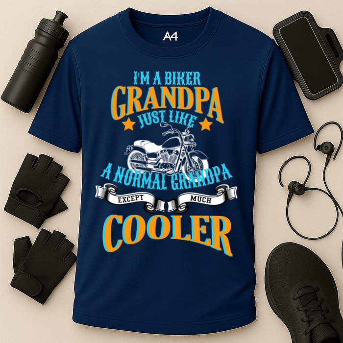 Cool Biker Grandpa Cooling Performance Crew T-Shirt