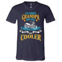 Cool Biker Grandpa V-Neck T-Shirt