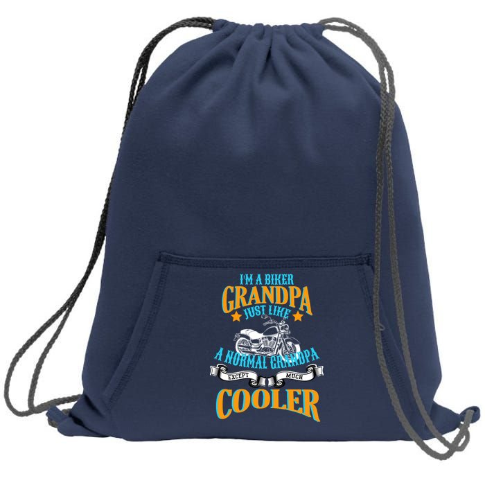 Cool Biker Grandpa Sweatshirt Cinch Pack Bag