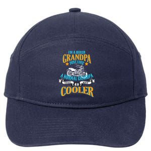 Cool Biker Grandpa 7-Panel Snapback Hat