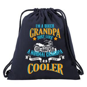 Cool Biker Grandpa Drawstring Bag