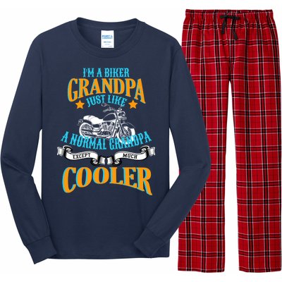 Cool Biker Grandpa Long Sleeve Pajama Set