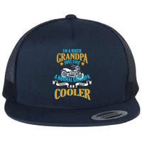 Cool Biker Grandpa Flat Bill Trucker Hat