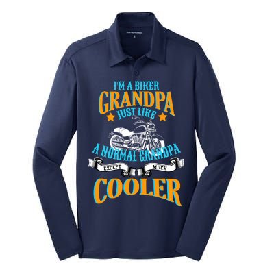 Cool Biker Grandpa Silk Touch Performance Long Sleeve Polo