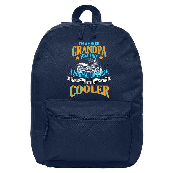 Cool Biker Grandpa 16 in Basic Backpack