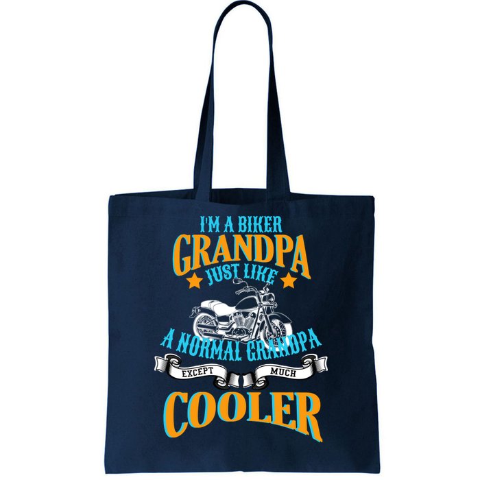 Cool Biker Grandpa Tote Bag