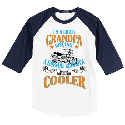 Cool Biker Grandpa Baseball Sleeve Shirt