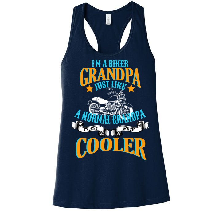 Cool Biker Grandpa Women's Racerback Tank