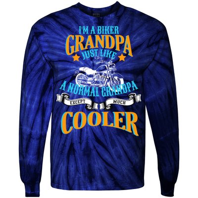 Cool Biker Grandpa Tie-Dye Long Sleeve Shirt