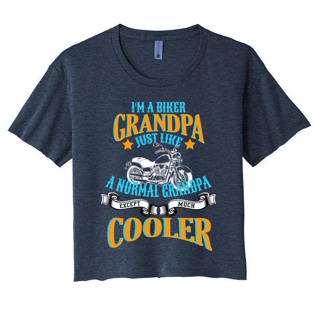 Cool Biker Grandpa Crop Top
