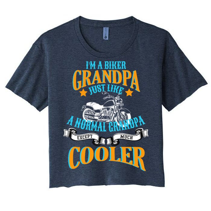 Cool Biker Grandpa Women's Crop Top Tee