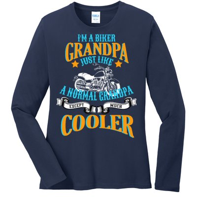 Cool Biker Grandpa Ladies Long Sleeve Shirt