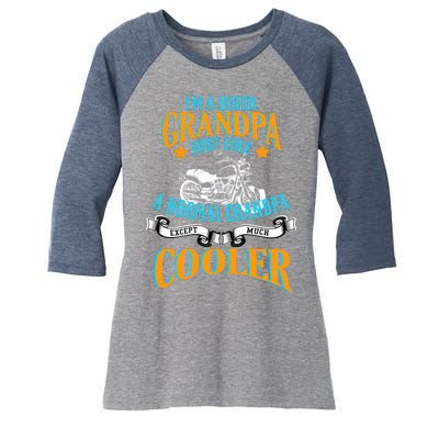 Cool Biker Grandpa Women's Tri-Blend 3/4-Sleeve Raglan Shirt