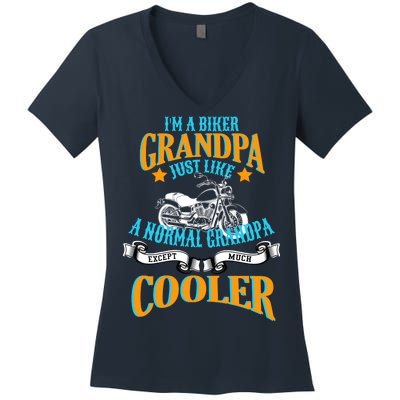 Cool Biker Grandpa Women's V-Neck T-Shirt