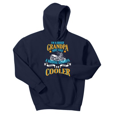 Cool Biker Grandpa Kids Hoodie