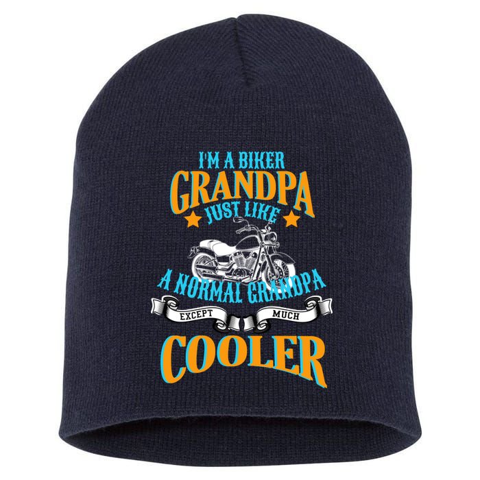 Cool Biker Grandpa Short Acrylic Beanie