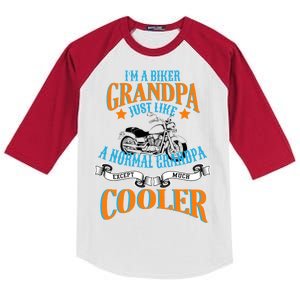 Cool Biker Grandpa Kids Colorblock Raglan Jersey