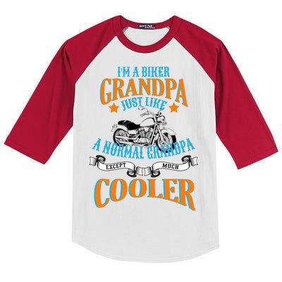 Cool Biker Grandpa Kids Colorblock Raglan Jersey